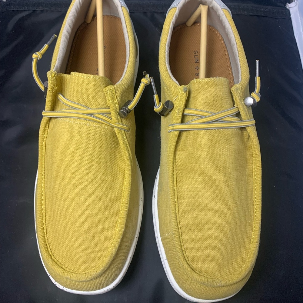 Sun + Stone Brian Yellow Canvas‎ Shoes Men’s Size 10 New in Box